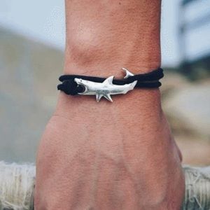 Unisex Silver Tone Shark Bracelets